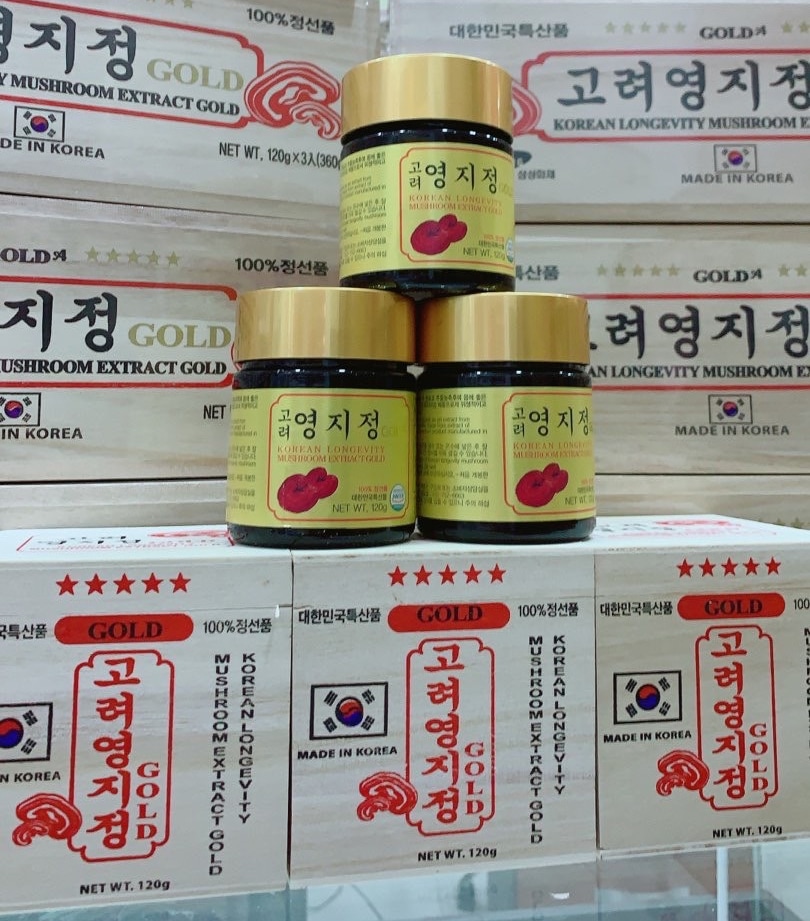 Cao Linh Chi Sao Vàng SamSung Korean Longevity Mushroom Extract Gold (3 Lọ x 120g)