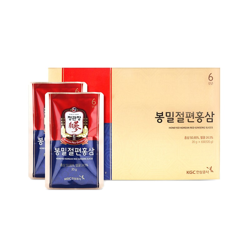 Hồng Sâm Thái Lát Tẩm Mật Ong KGC Honeyed Korean Red Ginseng Slice (6 gói x 20g)