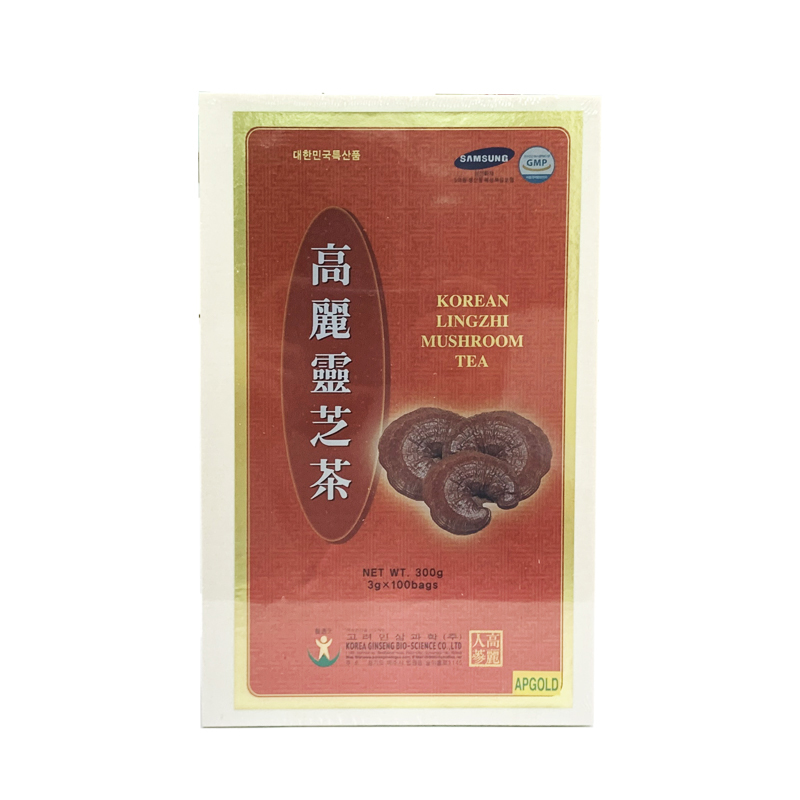 Trà Linh Chi Bio Apgold Korean Lingzhi Mushroom Tea Hàn Quốc Hộp Gỗ 100 Gói