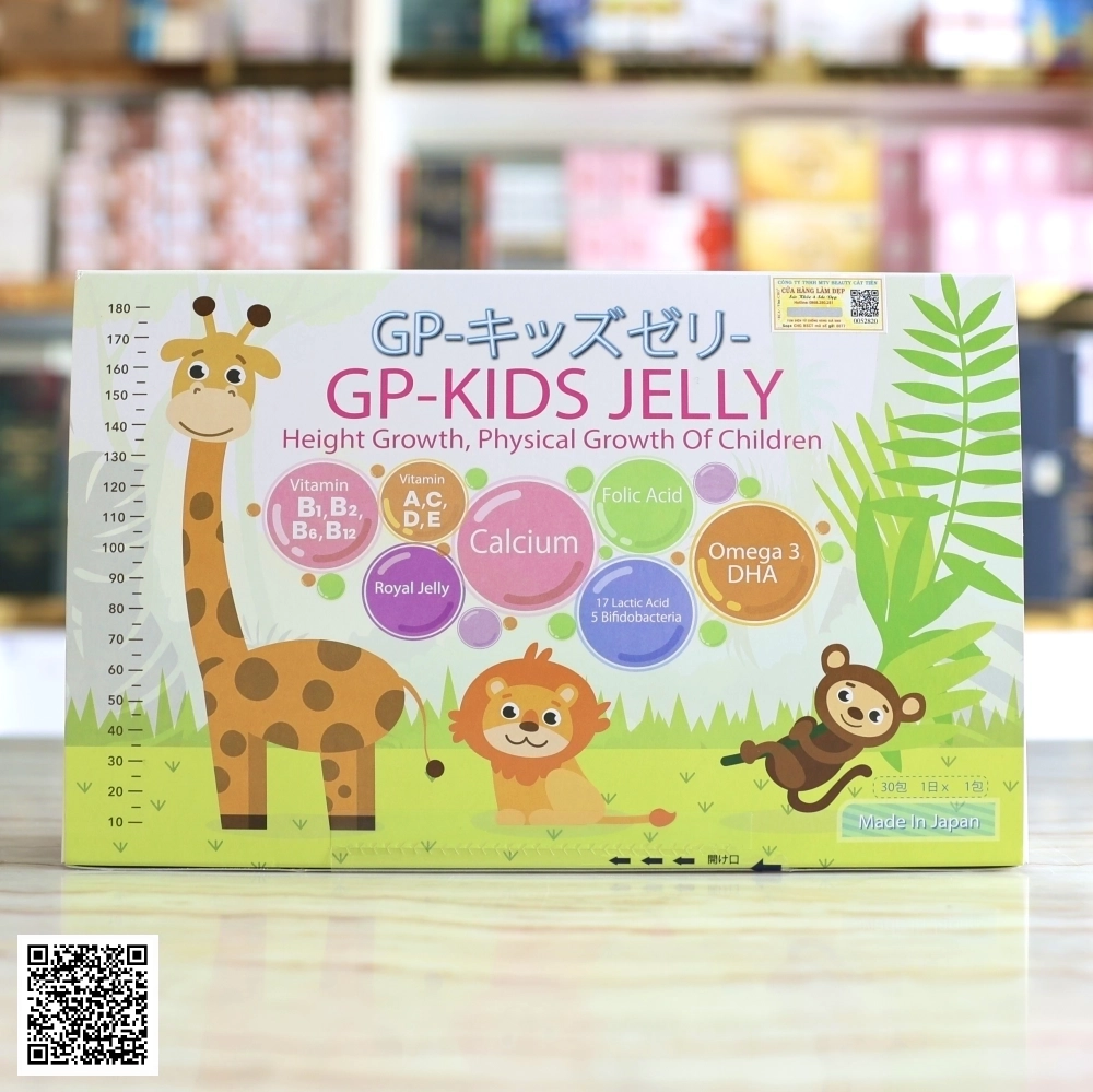 Thạch Trẻ Em Tăng Chiều Cao GP-KIDS JELLY Từ Nhật Bản 15g x 30 Thanh