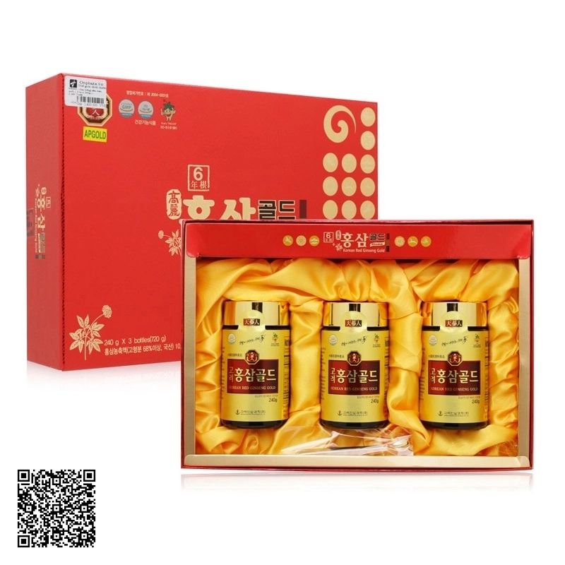 Cao Hồng Sâm Bio Apgold Korean Red Ginseng Extract Tea Của Hàn Quốc 3 Lọ/Hộp