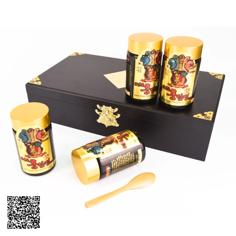 Cao Hồng Sâm Kanghwa 6 Years Korean Red Ginseng Extract Hộp Gỗ Hàn Quốc 4 Lọ/Hộp
