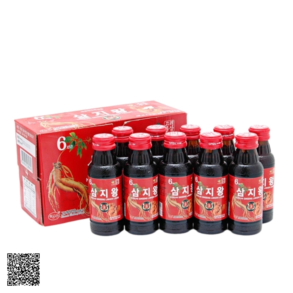 Nước Hồng Sâm Linh Chi KGS Korean Ginseng Linhzhi Liquid Từ Hàn Quốc 10 Chai