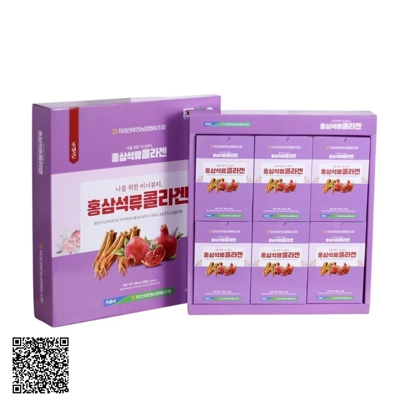Nước Hồng Sâm Collagen Lựu KGF Red Ginseng Pomegranate Collagen Từ Hàn Quốc 30 Gói
