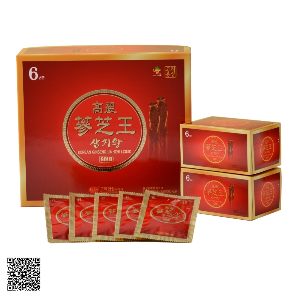 Nước Hồng Sâm Linh Chi KGS Korean Ginseng Linhzhi Liquid Gold Từ Hàn Quốc 30 Gói
