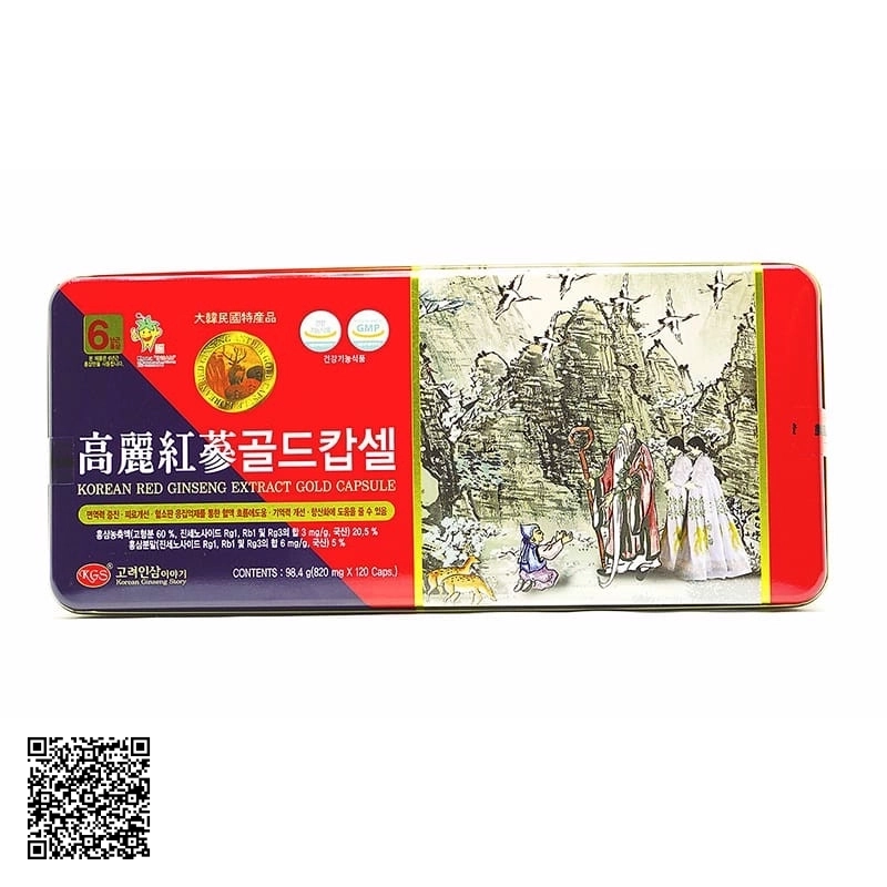 Viên Hồng Sâm Nhung Hươu Linh Chi KGS Korean Red Ginseng Extract Gold Capsule 120 Viên