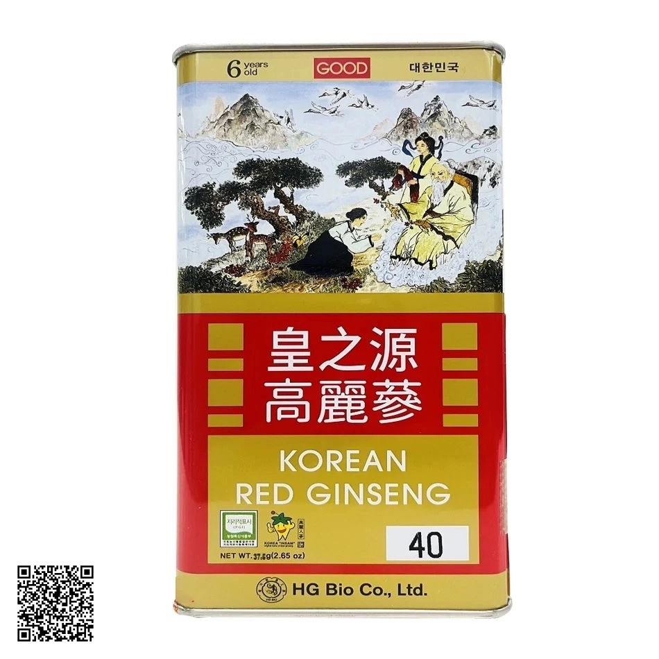 Hồng Sâm Củ Khô HG Bio Korean Red Ginseng Hộp Thiếc Từ Hàn Quốc 3 Củ