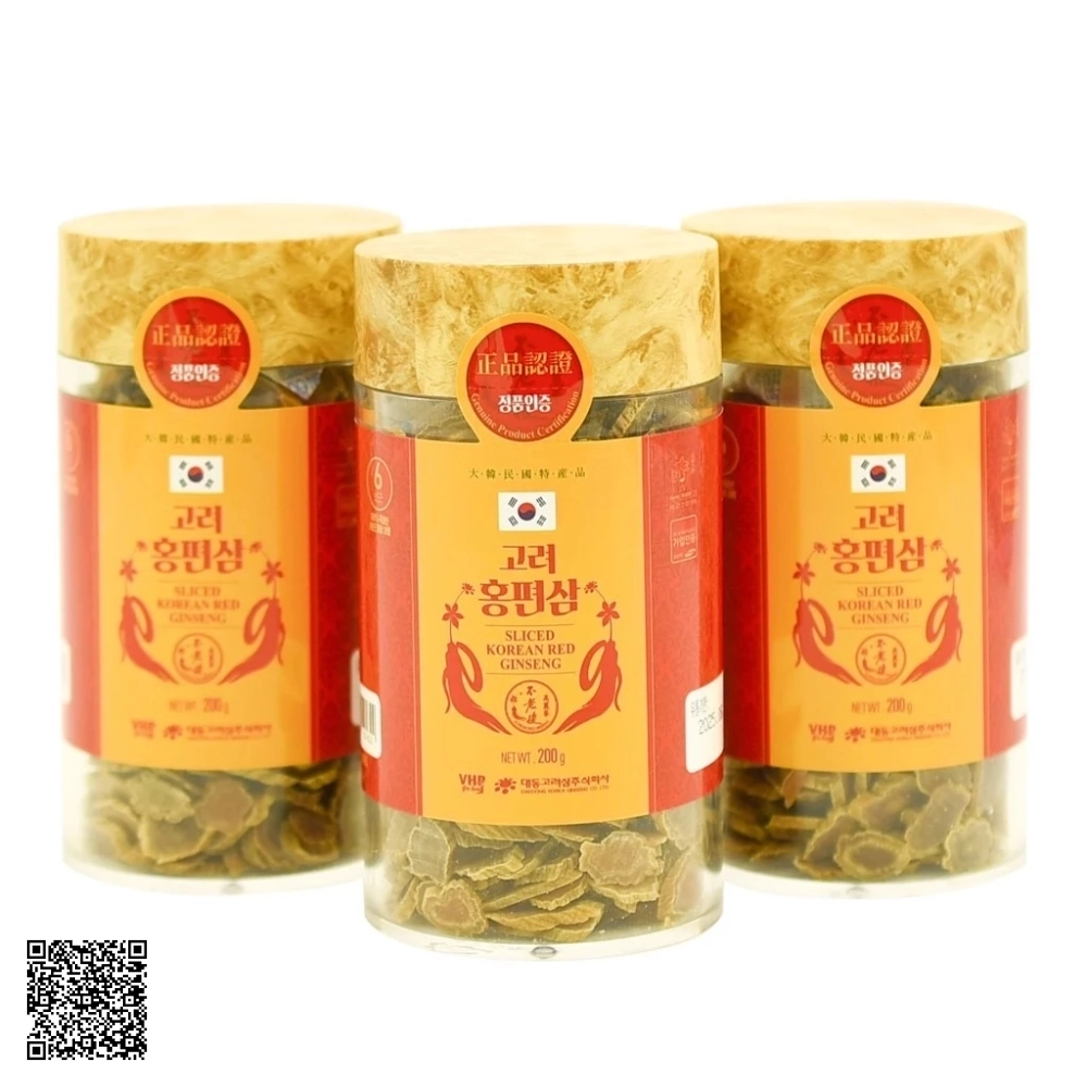 Hồng Sâm Củ Khô Thái Lát Daedong Korean Red Ginseng Sliced Từ Hàn Quốc 200g