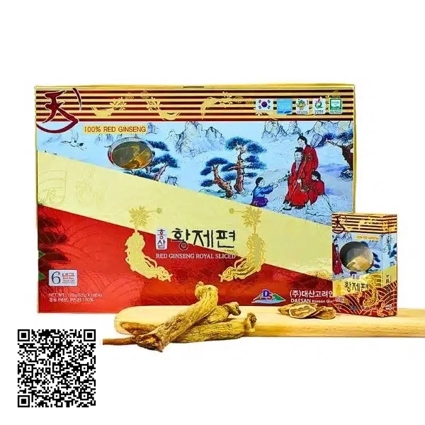 Hồng Sâm Củ Khô Thái Lát Daesan Red Ginseng Royal Sliced Từ Hàn Quốc 10 Gói