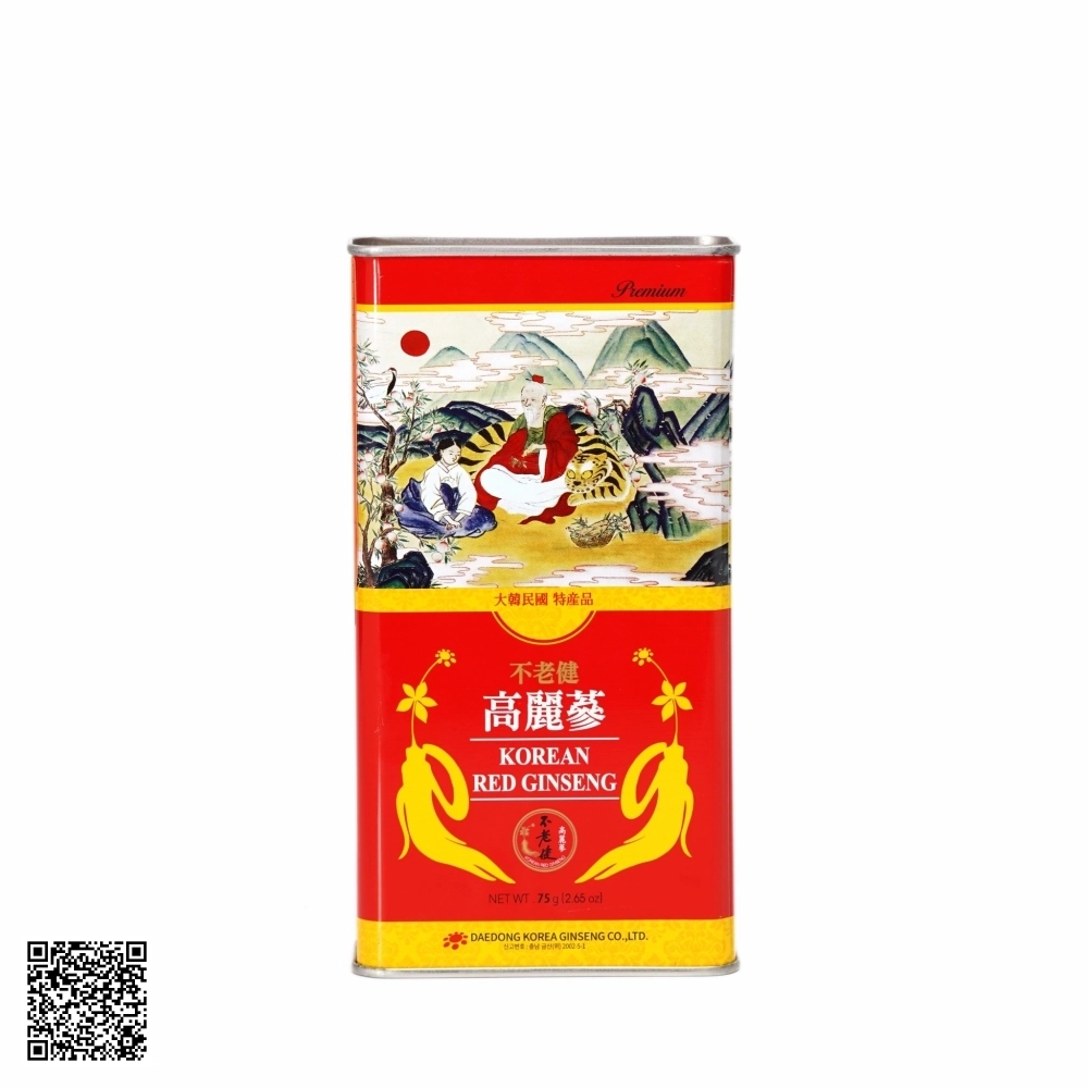 Hồng Sâm Củ Khô Daedong Korean Red Ginseng Hộp Thiếc Từ Hàn Quốc 75g