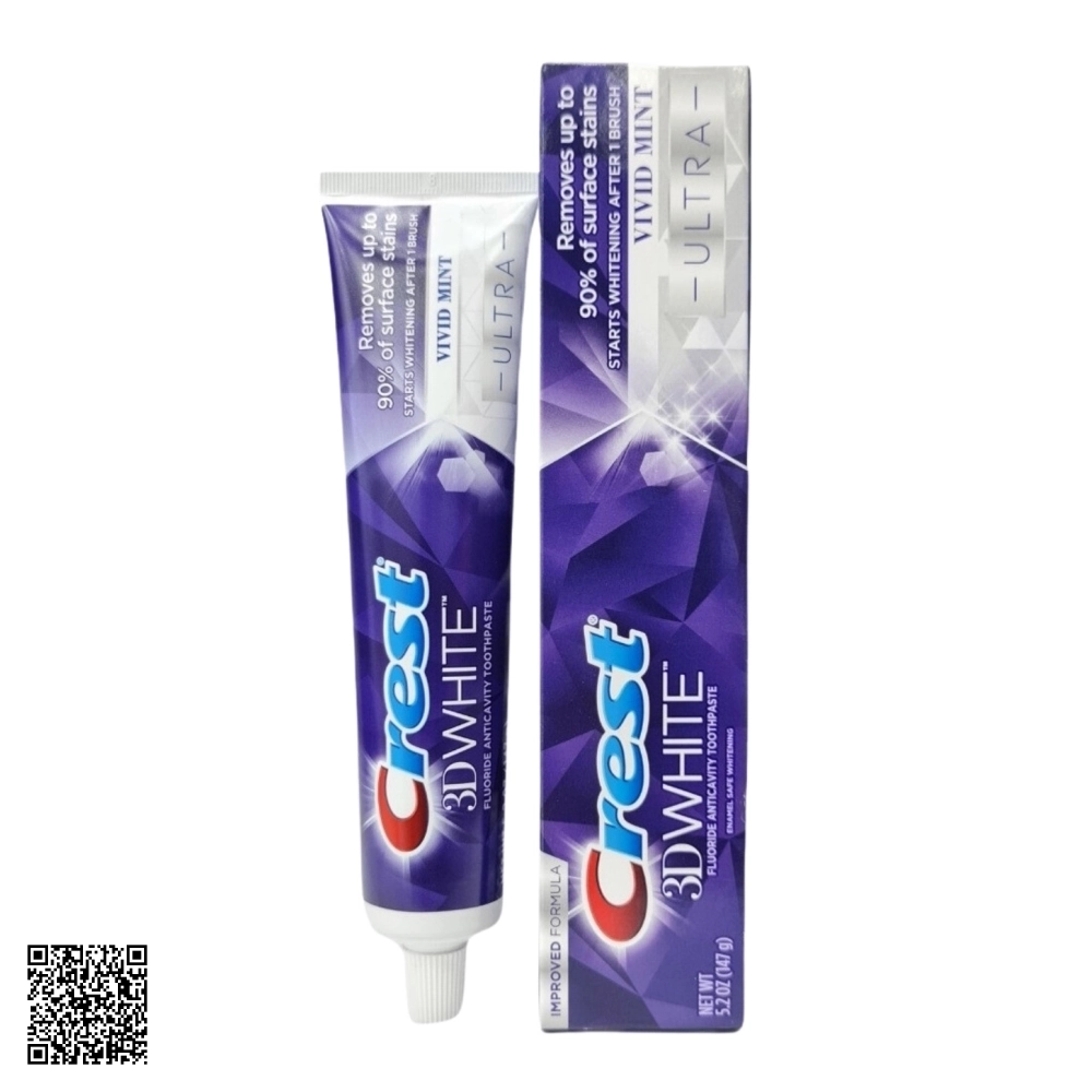 Kem Đánh Răng Crest 3D White Vivid Mint Ultra Từ Mỹ 147g