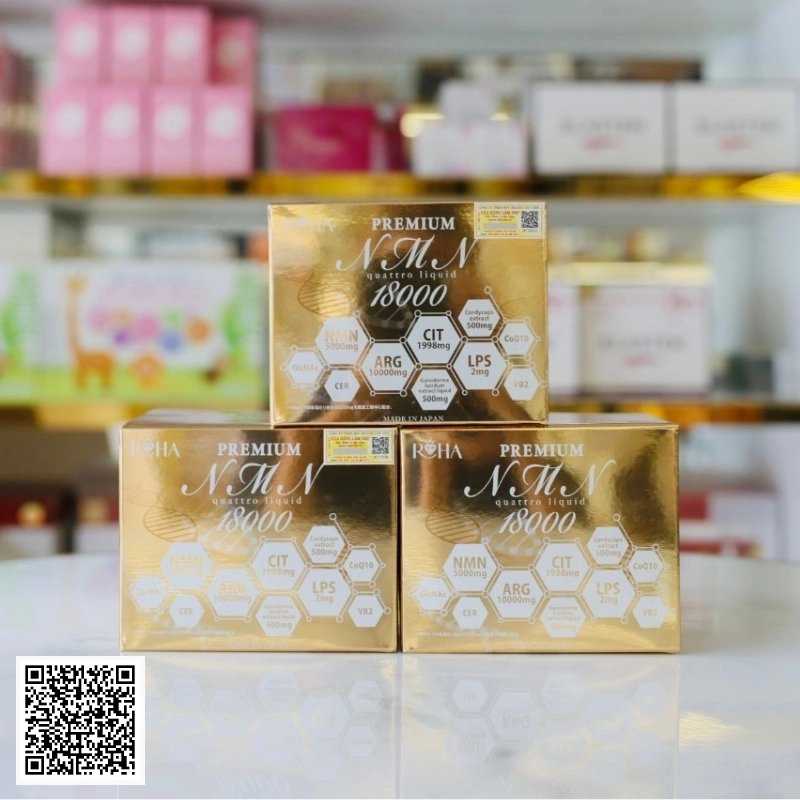 NMN Quattro Liquid 18000 Premium Nước Uống Trắng Da Trẻ Hoá NMN 18000 Hộp 30 Chai * 30ml