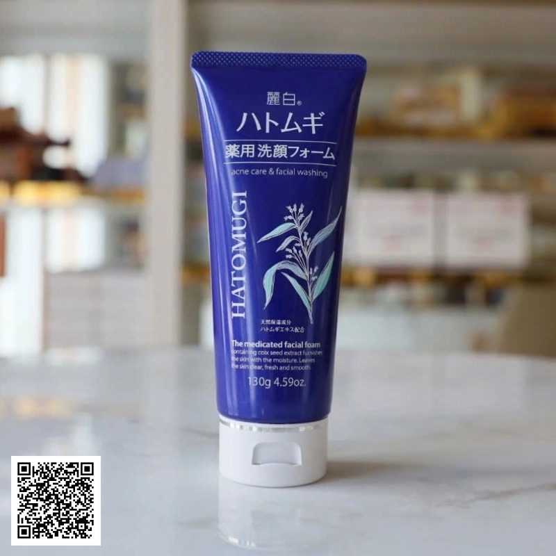 Sữa Rửa Mặt Ngừa Mụn, Trắng Da Hatomugi Nhật Bản 130g